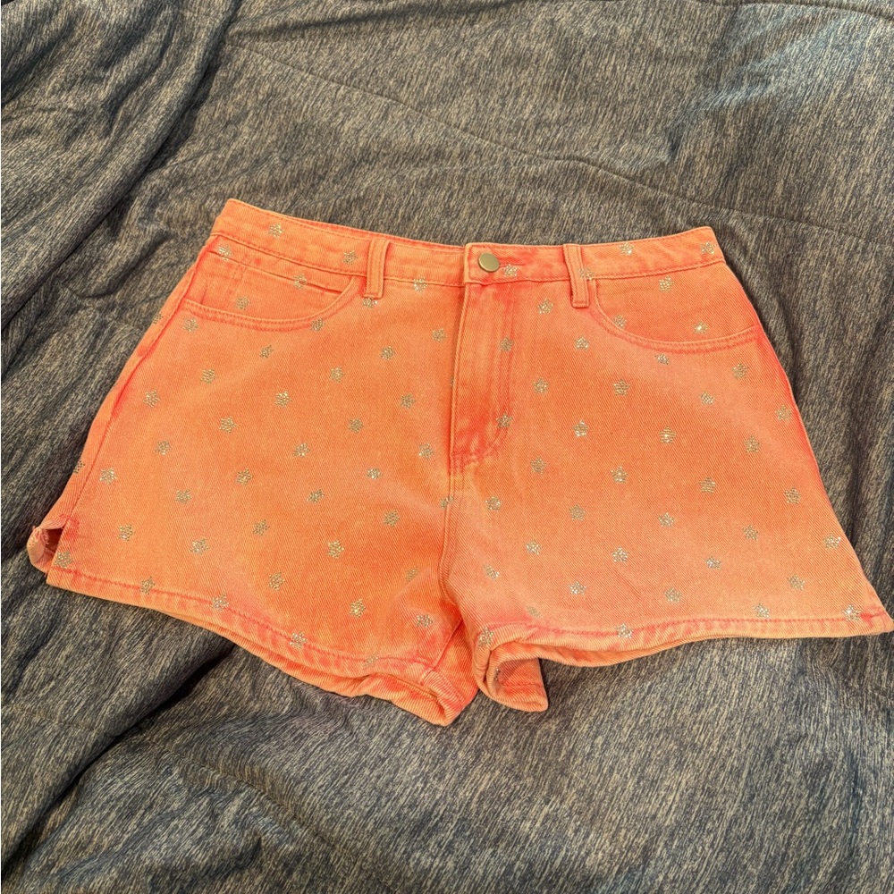 Blue Blush Pink Jean Shorts